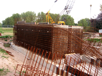 Brug over de Vlij in aanbouw. Copyright Stichting Het Wantij.