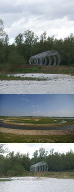 Gerealiseerde kunst in de Biesbosch. Copyright Valentine Wikkaart.