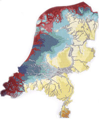 En van de zeer vele illustratie in het boek. Land in zee. Wilfried ten brinke.